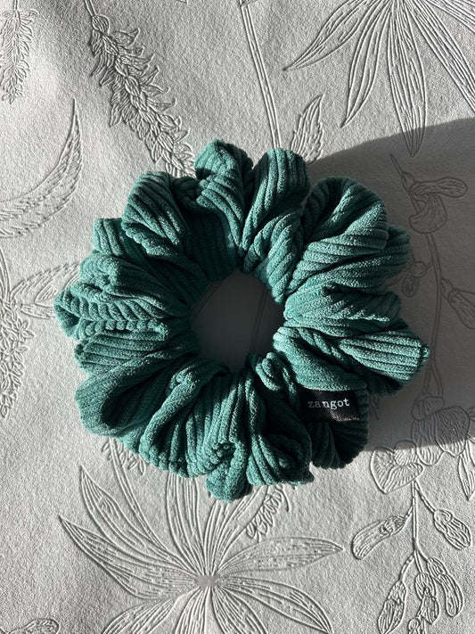 Medium Green Corduroy Scrunchie