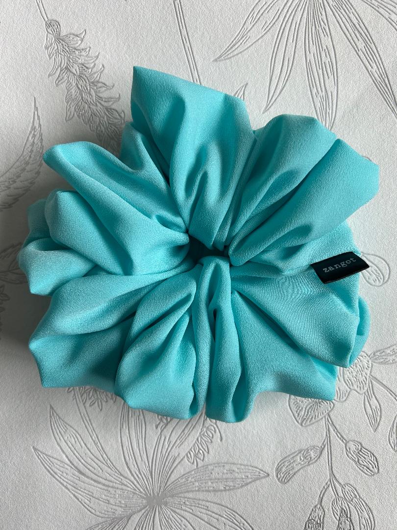 Large Aqua Scrunchie
