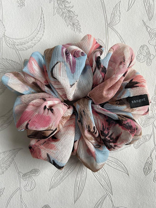 Large Multicoloured Pink Scrunchie