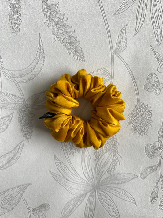 Small Gold Satin Scrunchie