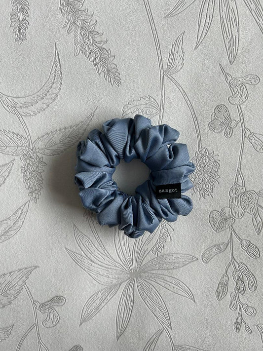 Small Soft Blue Satin Scrunchie