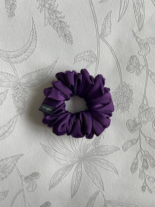 Small True Purple Satin Scrunchie